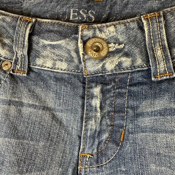 Vtg Guess 1981 Los Angeles Daredevil Bootcut Woman Teen Distressed Jeans 29 Y2K - Picture 12 of 14